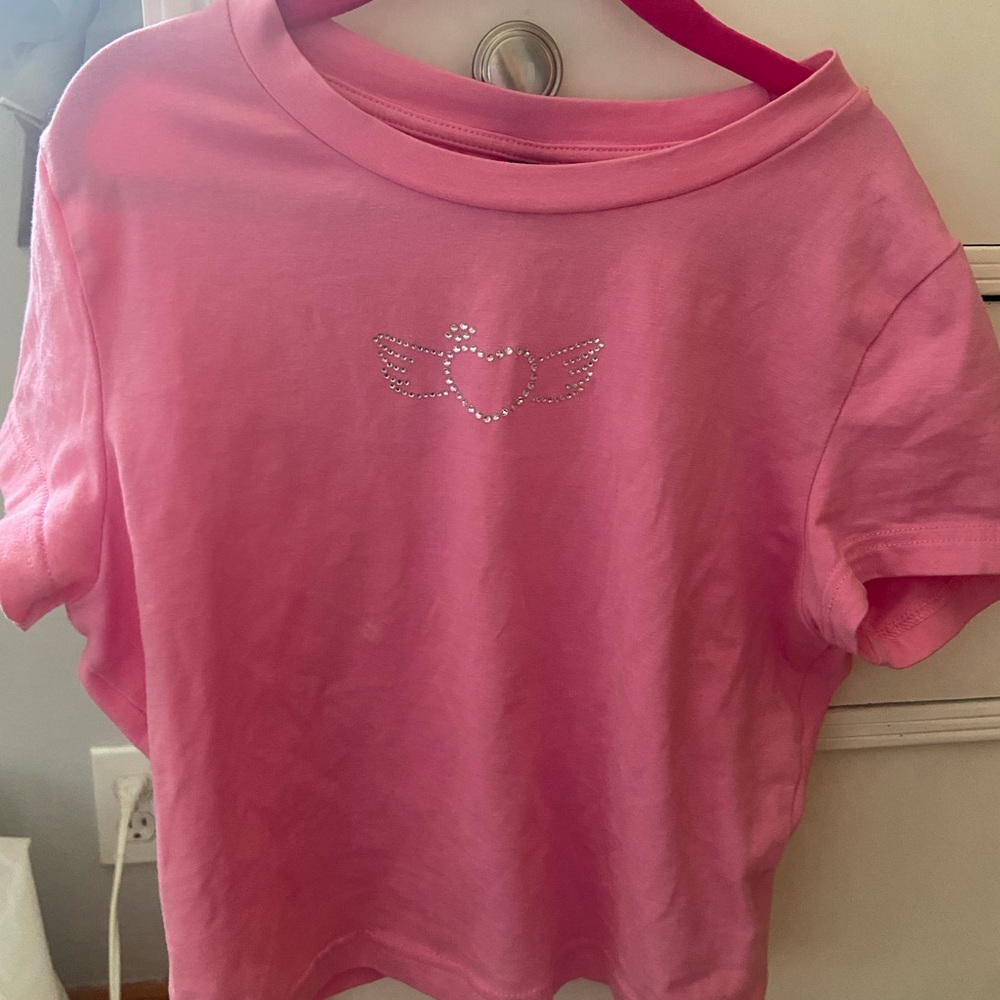 Pink short sleeve baby tee